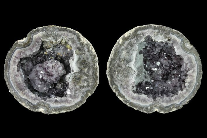 Las Choyas Coconut Geode with Smoky Amethyst & Calcite - Mexico #145860